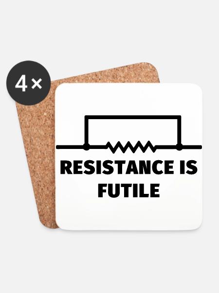 Widerstand ist zwecklos - Resistance is futile - Untersetzer (4er-Set) - Weiß