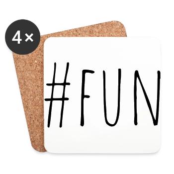 Hashtag Fun - stylische Geschenkidee - Untersetzer (4er-Set) - Weiß - Vorne