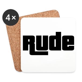 Rude - Coasters (set of 4) - white - Front
