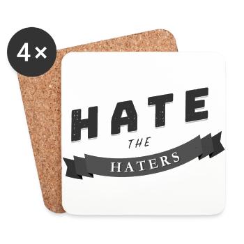 hate the haters Spruch Geschenk - Untersetzer (4er-Set) - Weiß - Vorne