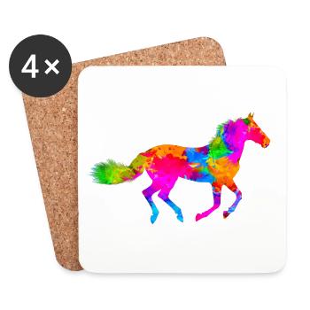 Beau cheval - Dessous de verre (lot de 4) - blanc - Devant