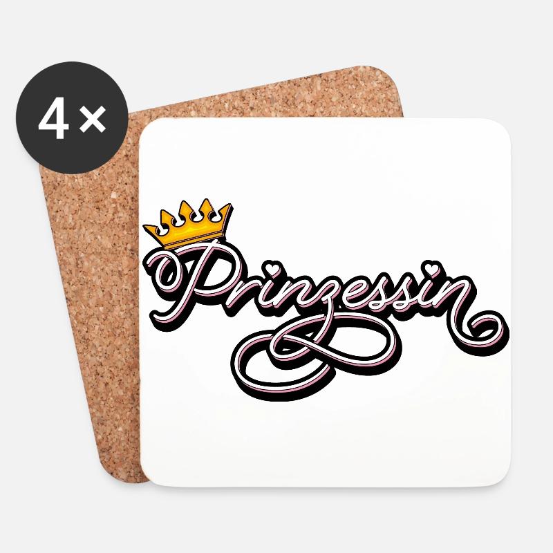 Prinzessin - Untersetzer (4er-Set) - Weiß