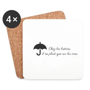 In Brittany, it only rains on the cons - Coasters (set of 4) - white - Front
