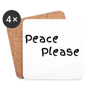 Peace please - Dessous de verre (lot de 4) - blanc - Devant