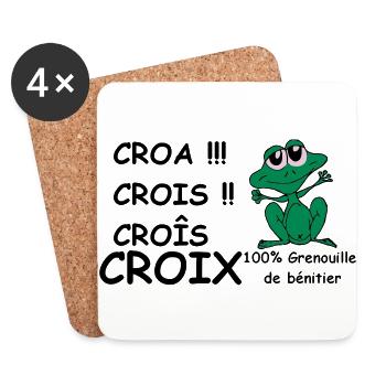 100% Grenouille de benitier - Dessous de verre (lot de 4) - blanc - Devant