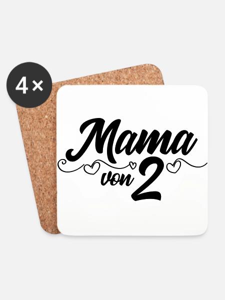 Mom of Two - Twin Mom - Coasters (set of 4) - white