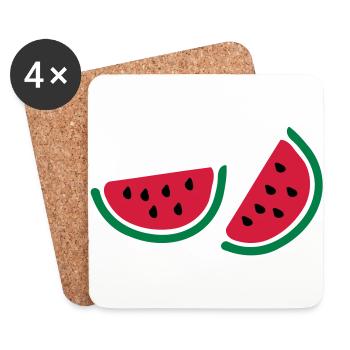 Halb watermelon_fruits - Untersetzer (4er-Set) - Weiß - Vorne