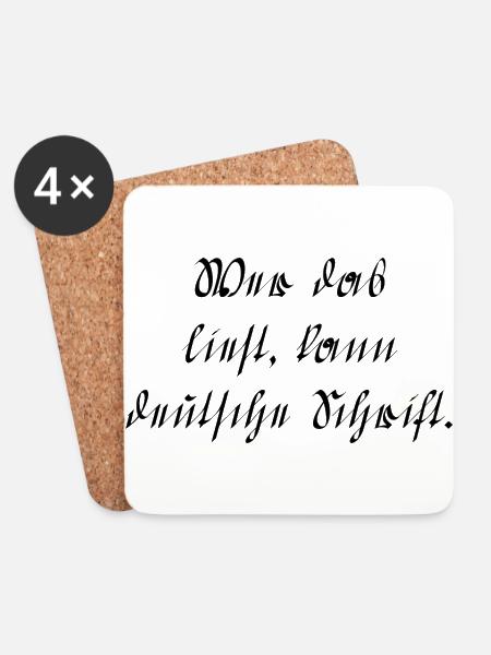 German writing - Coasters (set of 4) - white