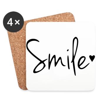 Laugh Smile - Coasters (set of 4) - white - Front