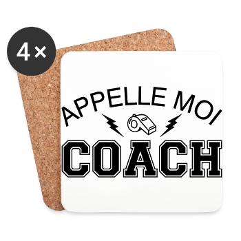Appelle Moi Coach - Dessous de verre (lot de 4) - blanc - Devant