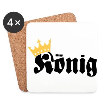 König - Untersetzer (4er-Set) - Weiß - Vorne