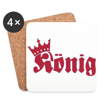 König - Untersetzer (4er-Set) - Weiß - Vorne