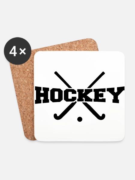 Hockey - Untersetzer (4er-Set) - Weiß