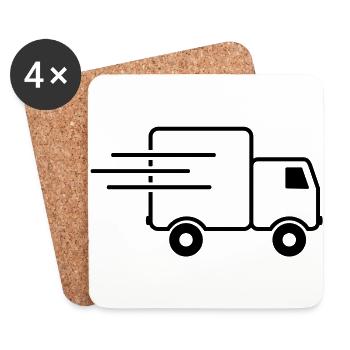 express-transporter / Schnelllaster (1c) - Coasters (set of 4) - white - Front