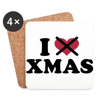 I hate Xmas Weihnachten - Untersetzer (4er-Set) - Weiß - Vorne