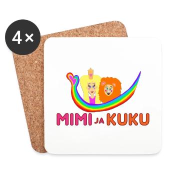Mimi and Kuku rainbow logo - Coasters (set of 4) - white - Front