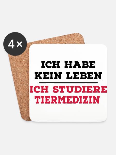 Tiermedizin - Untersetzer (4er-Set) - Weiß