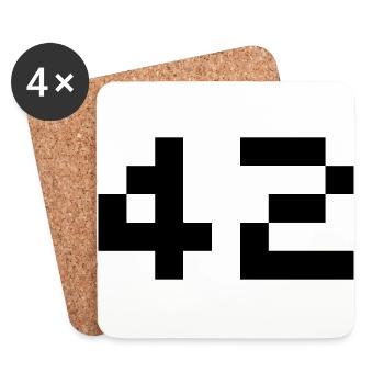 42 pixel - Coasters (set of 4) - white - Front