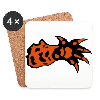 cheetah animal claw paw 1 - Coasters (set of 4) - white - Front