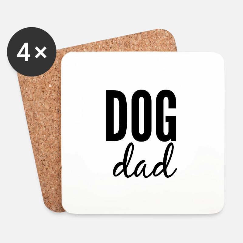 Dog dad - Untersetzer (4er-Set) - Weiß