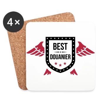 Douanier / Douane / Douanière / Police / Frontière - Coasters (set of 4) - white - Front