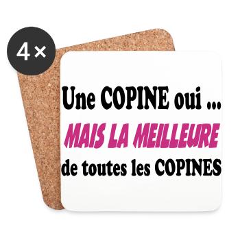 Une copine oui ... - Coasters (set of 4) - white - Front