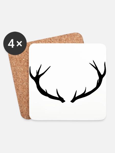 Majestic Antlers - Coasters (set of 4) - white