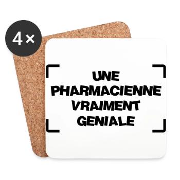 Pharmacien / Pharmacienne / Pharmacie / Médecin - Dessous de verre (lot de 4) - blanc - Devant