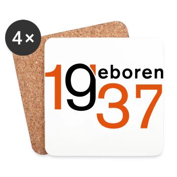 Jahrgang 1937 geboren - Untersetzer (4er-Set) - Weiß - Vorne