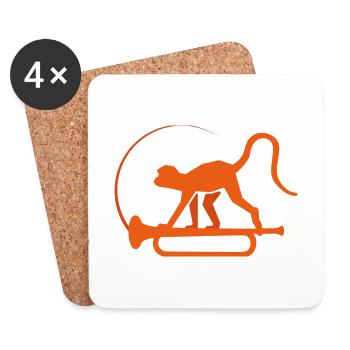 singe de musique - Dessous de verre (lot de 4) - blanc - Devant