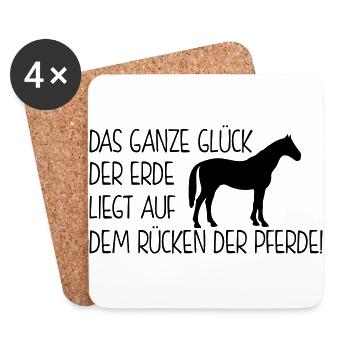 Pferdesprüche - das ganze glück der erde - Untersetzer (4er-Set) - Weiß - Vorne