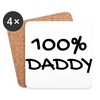 Dad Daddy Papa Vati Vater Father's Day Baby - Coasters (set of 4) - white - Front