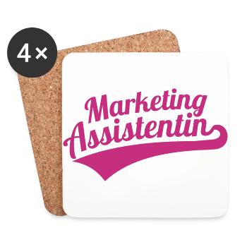 Marketingassistentin - Untersetzer (4er-Set) - Weiß - Vorne