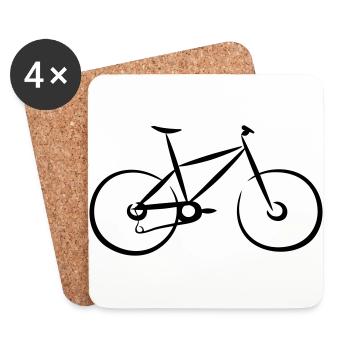 Cycling, Bike, Bicycle - Dessous de verre (lot de 4) - blanc - Devant
