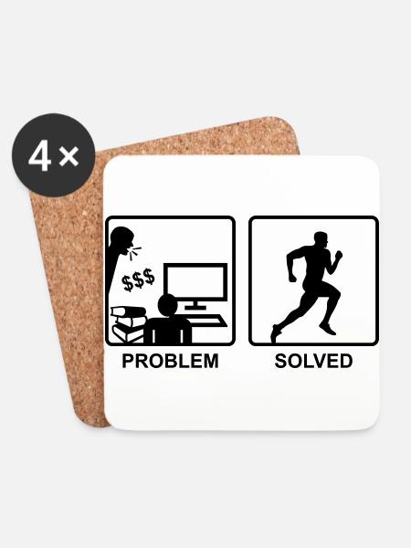 Running solves problems - Man - Dessous de verre (lot de 4) - blanc