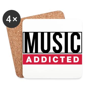 MUSIC ADDICTED - Coasters (set of 4) - white - Front