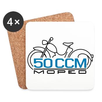 Moped SR2 50 ccm Emblem - Untersetzer (4er-Set) - Weiß - Vorne