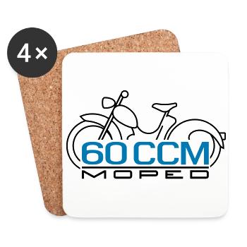 Moped SR2 60 ccm Emblem - Untersetzer (4er-Set) - Weiß - Vorne