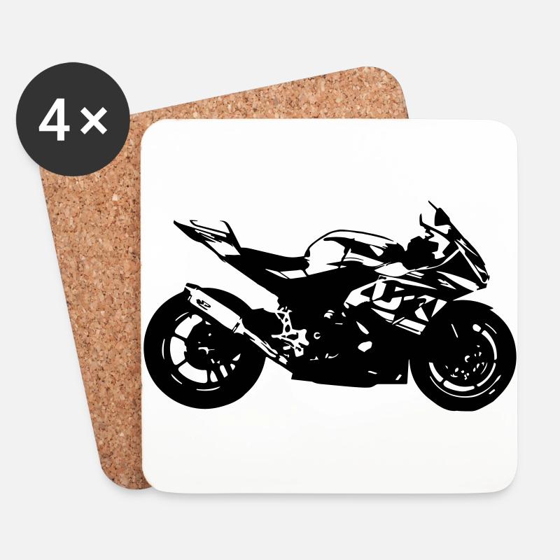 Motorrad - Untersetzer (4er-Set) - Weiß
