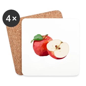 Apple - Coasters (set of 4) - white - Front