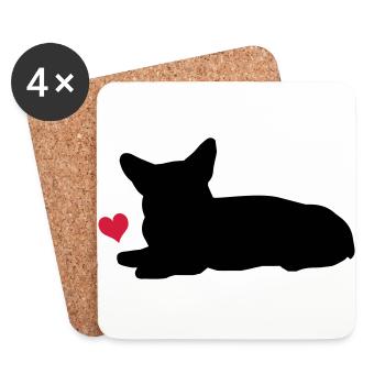 Corgi - Coasters (set of 4) - white - Front
