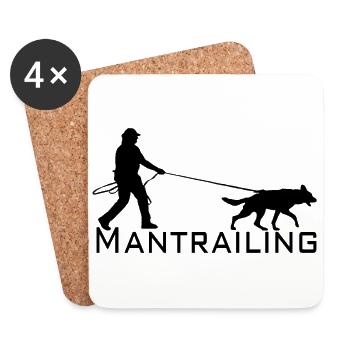 Mantrailing Schwarz - Untersetzer (4er-Set) - Weiß - Vorne
