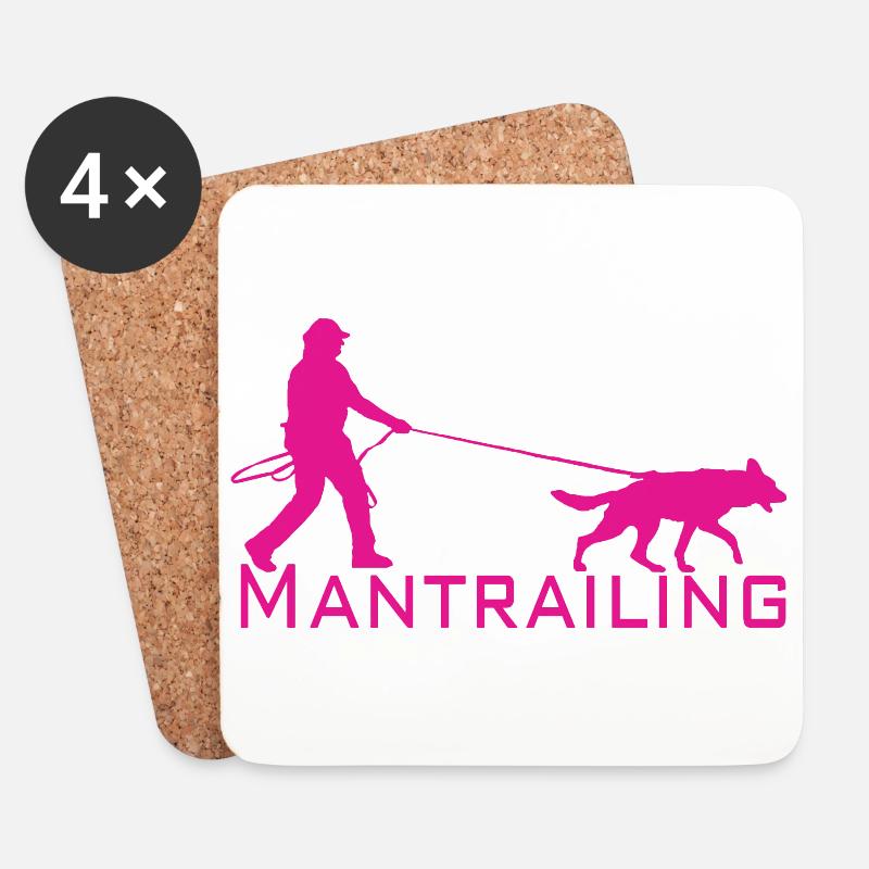 Mantrailing Pink - Untersetzer (4er-Set) - Weiß