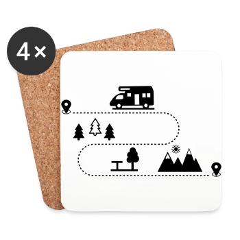 Wohnmobil - Untersetzer (4er-Set) - Weiß - Vorne