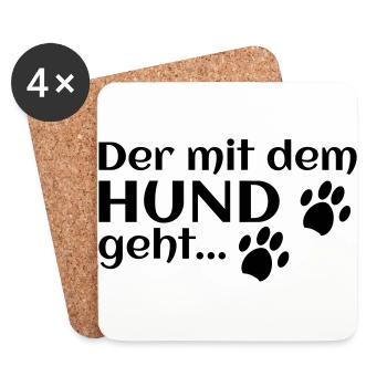 der mit dem Hund geht - Untersetzer (4er-Set) - Weiß - Vorne