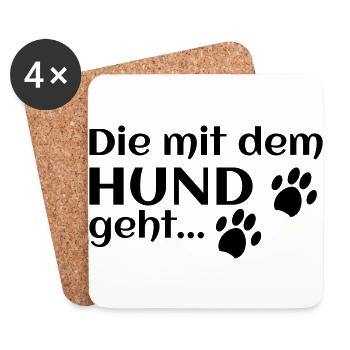 die mit dem hund geht - Untersetzer (4er-Set) - Weiß - Vorne