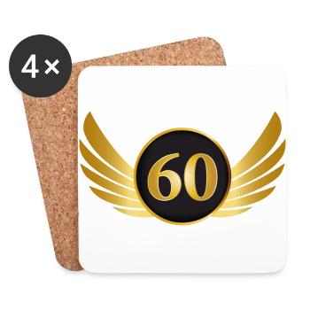 60. Geburtstag Jahre Geschenk Birthday Ehrentag - Untersetzer (4er-Set) - Weiß - Vorne