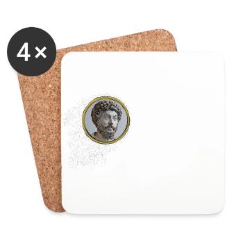 Marcus Aurelius - We own the present moment - Coasters (set of 4) - white - Front