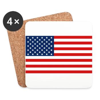 USA Flag - Flag - Coasters (set of 4) - white - Front