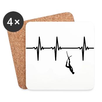 Heartbeat apnea - Coasters (set of 4) - white - Front